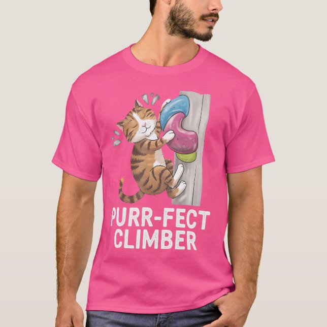 Funny Bouldering Cat Rock Climbing Chat Lover Des  T-Shirt (Vorderseite)