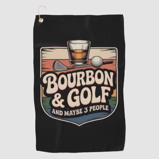 Funny Bourbon Golf Golfer Dad Gift Golfhandtuch (Vorderseite)
