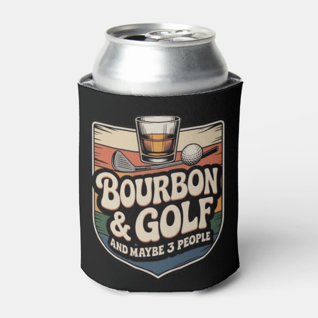 Funny Bourbon Golf Golfer Dad Gift Vintage Dosenkühler (Kanne Vorderseite)