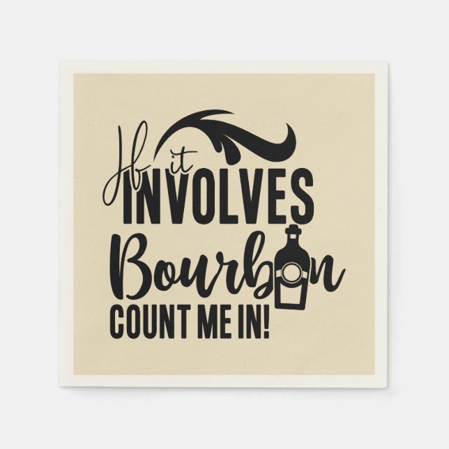 Funny Bourbon trinkt Party Serviette (Vorderseite)