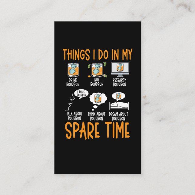 Funny Bourbon Whiskey Lover Alkohol Drink Visitenkarte (Vorderseite)