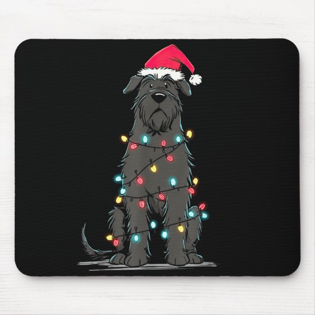 Funny Bouvier Des Flandres Christmas Graphics Dog  Mousepad (Vorne)