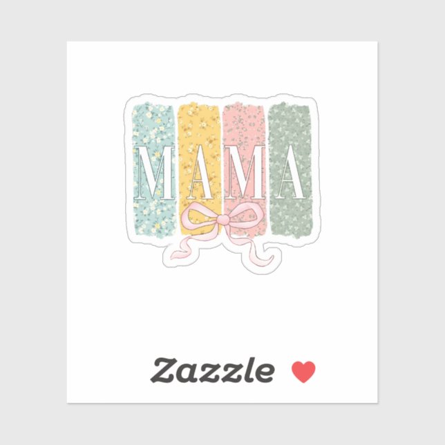 Funny Bow Coquette Mama Blume Muttertag Aufkleber (Blatt)