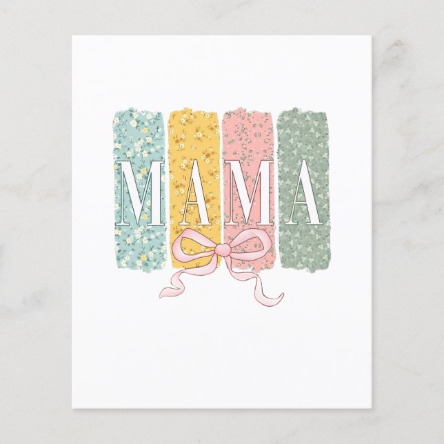 Funny Bow Coquette Mama Blume Muttertag Flyer (Vorne)