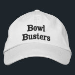 Funny Bowl Busters Lawn Bowls Name, Bestickte Baseballkappe<br><div class="desc">Ein lustiger Name für ein Damen-Rasenmäher-Team,  die Schüsselkäfer</div>