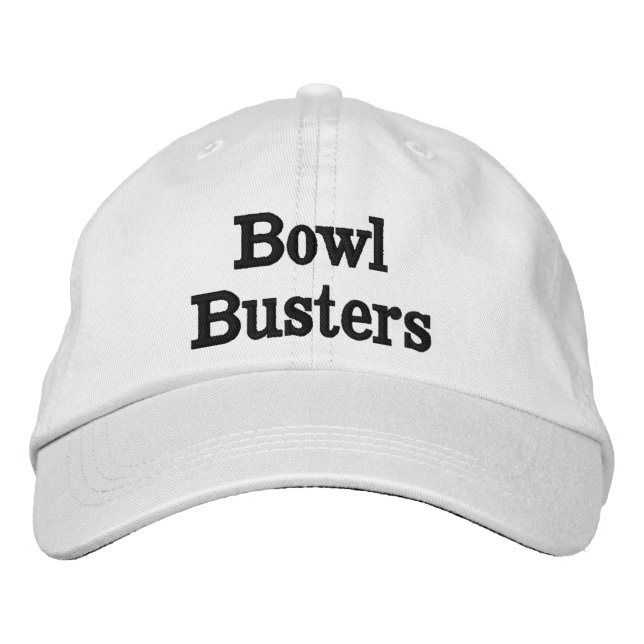 Funny Bowl Busters Lawn Bowls Name, Bestickte Baseballkappe (Vorderseite)