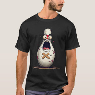 Funny Bowlers erschreckte Bowling Button Grafik fü T-Shirt