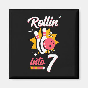 Funny Bowling 7th Birthday Rollin' Inn 7 Magnet