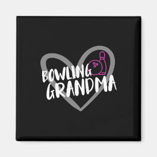 Funny Bowling Apparel Bowling Oma Heart - Blac Magnet