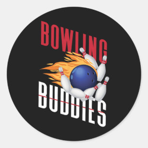 Funny Bowling Besties Friends Bowling Buddies Runder Aufkleber