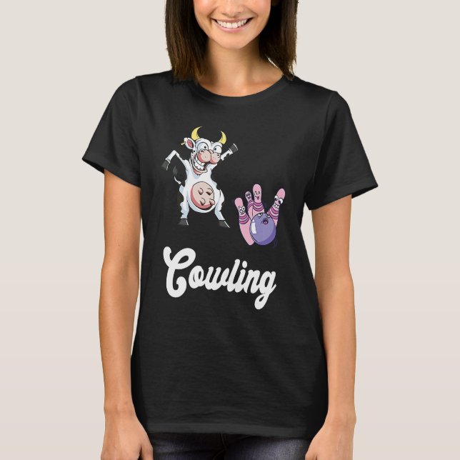 Funny Bowling Bowler Cow Strike Bowling Team Bowli T-Shirt (Vorderseite)