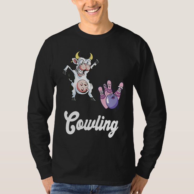 Funny Bowling Bowler Cow Strike Bowling Team Bowli T-Shirt (Vorderseite)