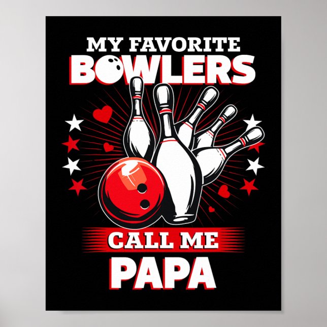 Funny Bowling Bowler Mein Lieblings-Bowler ruft mi Poster (Vorne)