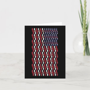 Funny Bowling Button American Flag Design Karte