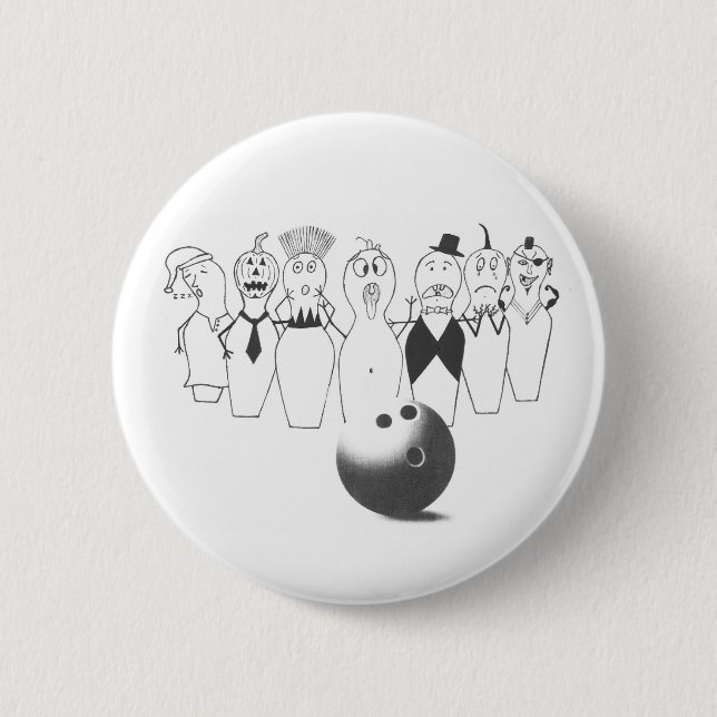 Funny Bowling Button Zeichen. (Vorderseite)