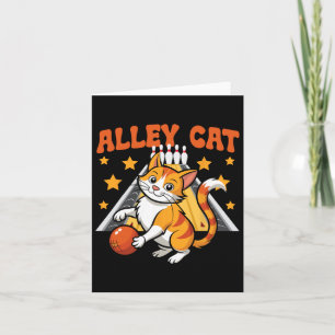 Funny Bowling Cat Pun Alley Cat Karte