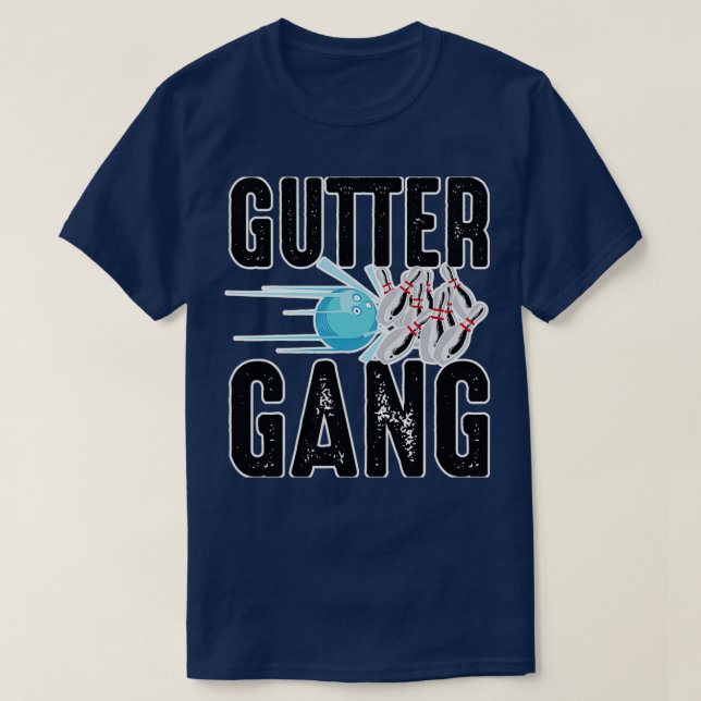 Funny Bowling Cool Gutter Gang Bowlers T-Shirt (Design vorne)