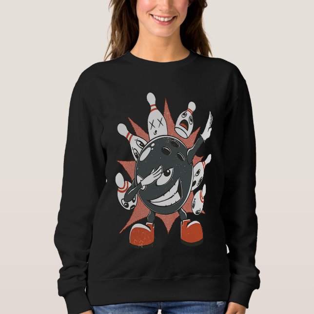 Funny Bowling Dabbing Bowling Ball Bowling Pin Str Sweatshirt (Vorderseite)