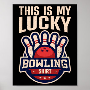Funny Bowling Design Damen Kinder Bowling Lo Poster