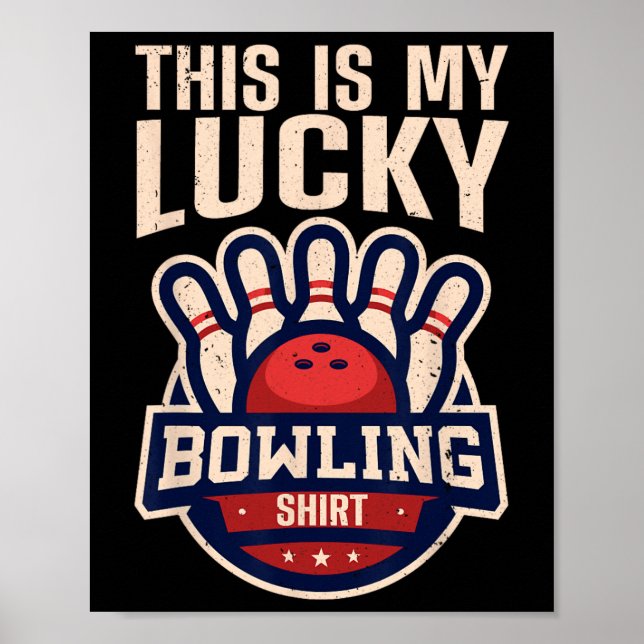 Funny Bowling Design Damen Kinder Bowling Lo Poster (Vorne)