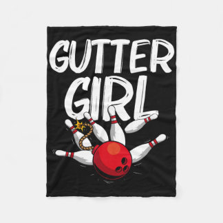 Funny Bowling Design for Girls Women Bowler Bowlin Fleecedecke