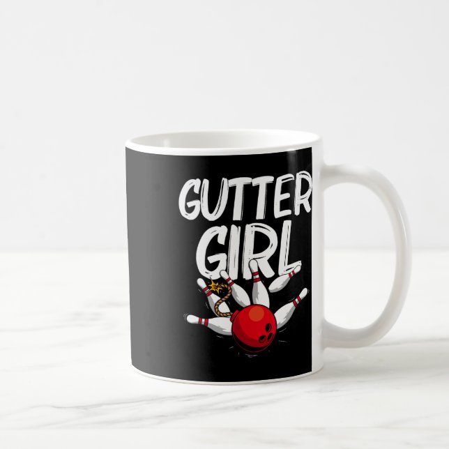 Funny Bowling Design for Girls Women Bowler Bowlin Kaffeetasse (Rechts)