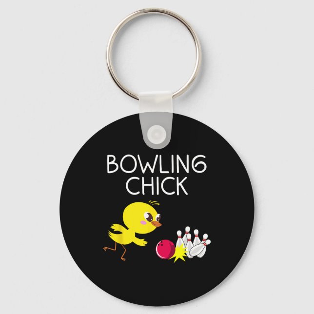 Funny Bowling Design for Girls Women Bowler Bowlin Schlüsselanhänger (Vorderseite)