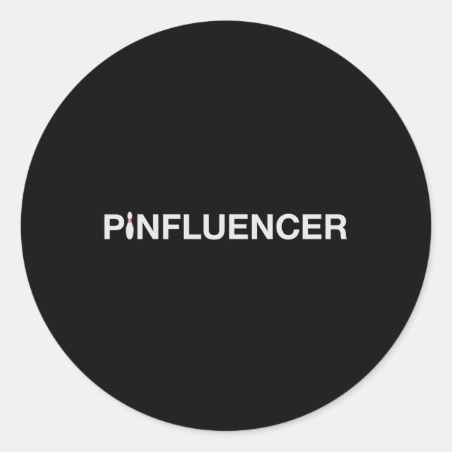 Funny Bowling Design Pinfluencer für Bowlers Runder Aufkleber (Vorderseite)