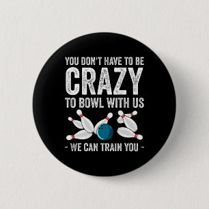 Funny Bowling Design Women Kids Bowler Bow Button
