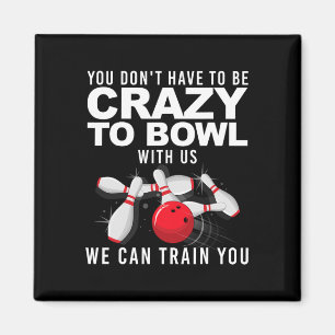 Funny Bowling Design Women Kids Bowler Bow Magnet