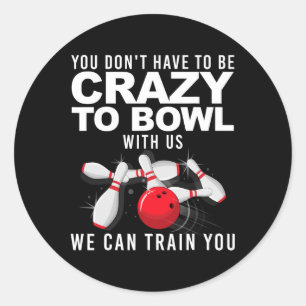 Funny Bowling Design Women Kids Bowler Bow Runder Aufkleber
