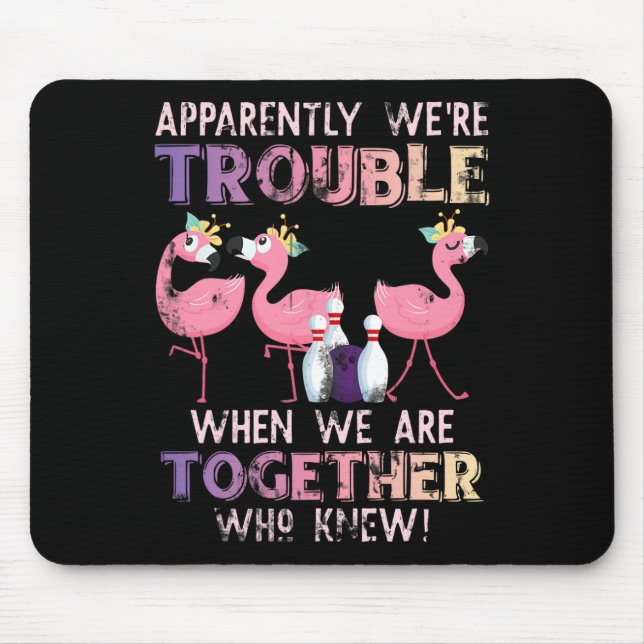 Funny Bowling Flamingo Mousepad (Vorne)