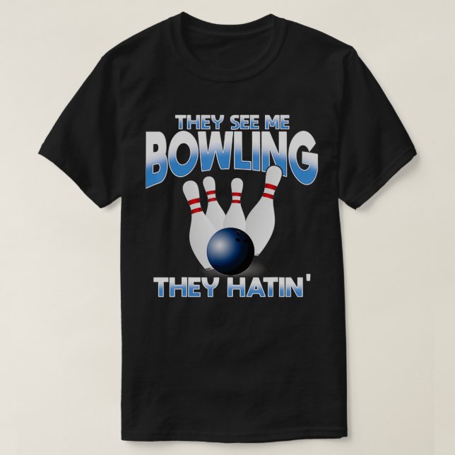 Funny Bowling for Men Women Boys Girls T-Shirt (Design vorne)