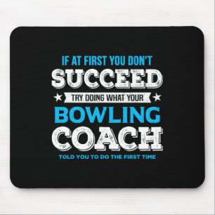 Funny Bowling Game Design for Coach - Men's Adult Mousepad