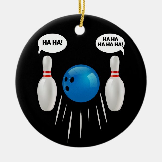 Funny Bowling - Geschenk für Bowlers Keramik Ornament (Vorne)