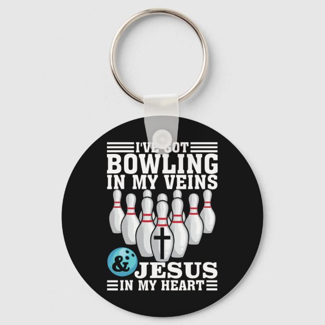 Funny Bowling Geschenk für Männer Frauen Niedlich  Schlüsselanhänger (Vorderseite)