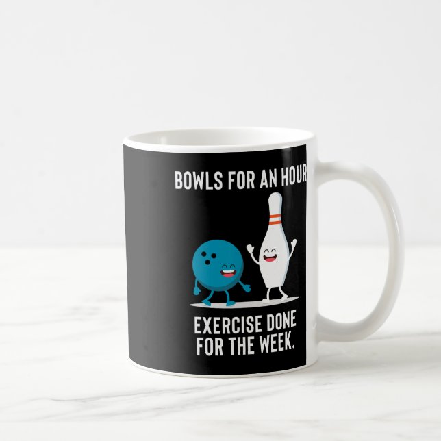 Funny Bowling Geschenk für Männer Frauen oder faul Kaffeetasse (Rechts)