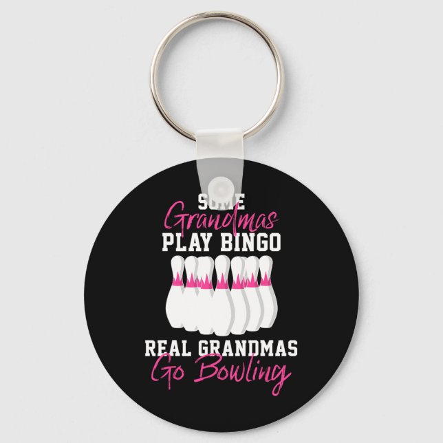 Funny Bowling Geschenk für Oma Schlüsselanhänger (Vorderseite)
