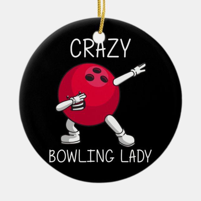 Funny Bowling Gift für Damen Oma Bowler Spiel Keramik Ornament (Vorne)