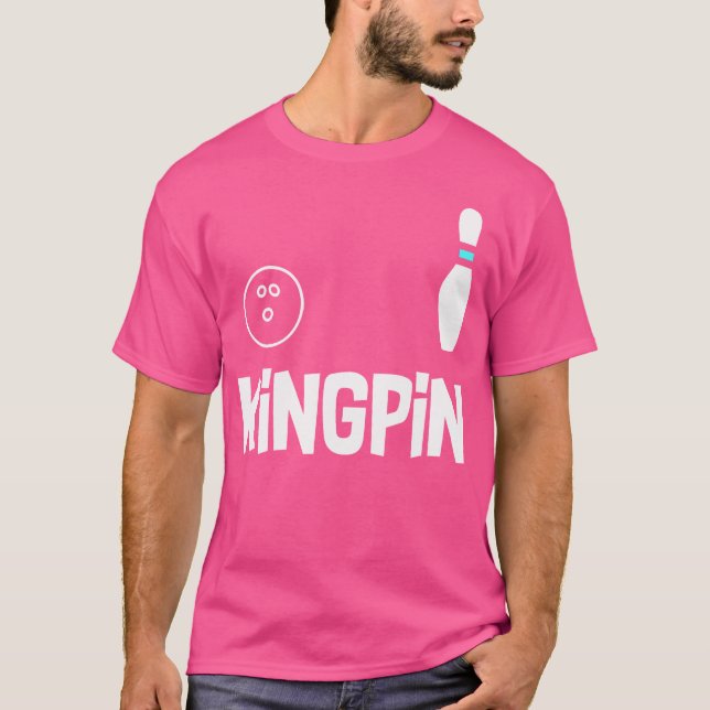 Funny Bowling Kingpin League T-Shirt (Vorderseite)