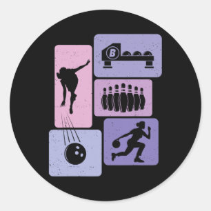 Funny Bowling Player Bowler Game Enthusiasten Outf Runder Aufkleber