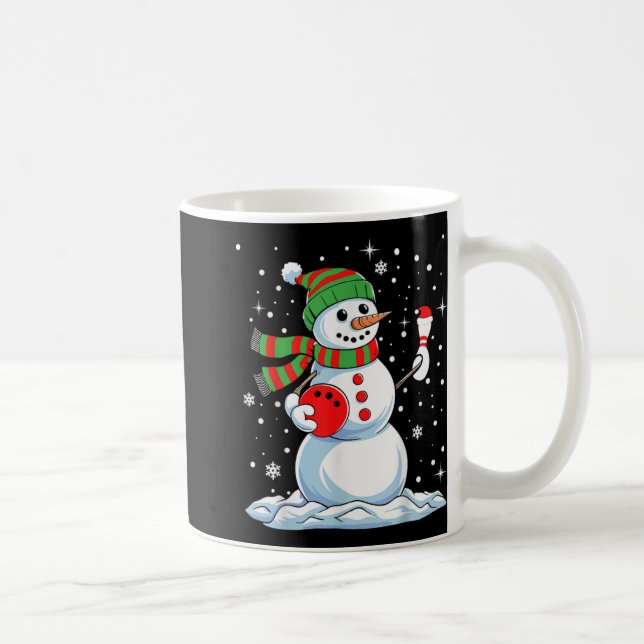 Funny Bowling Player Xmas Lights Snow Bowling Chri Kaffeetasse (Rechts)