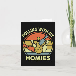 Funny Bowling-Shirt Rolling with my home Vintag Karte