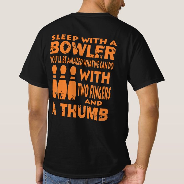 Funny Bowling Shirts schlafen mit Bowler Geschenk  (Rückseite)