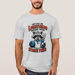 Funny Bowling Sprichwort Blitzschlag Strike Twice T-Shirt