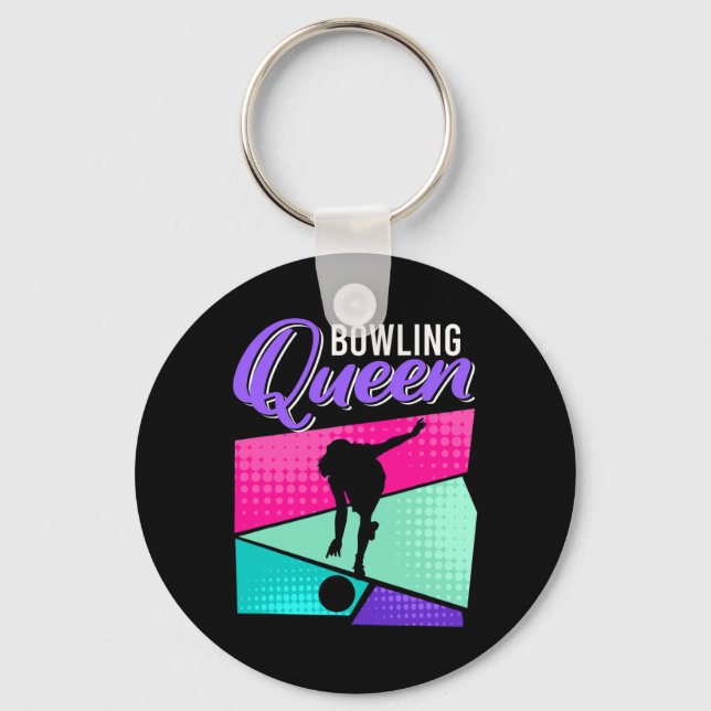 Funny Bowling Sprichwort Bowling Queen Women Bowle Schlüsselanhänger (Vorderseite)