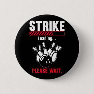 Funny Bowling Striading Bowling Player Bowler Button