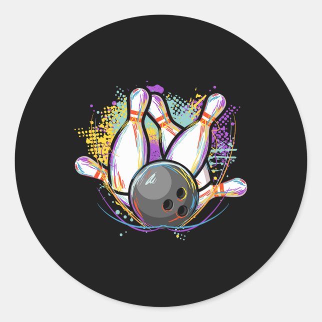 Funny Bowling Team - Bowler Bowling Runder Aufkleber (Vorderseite)