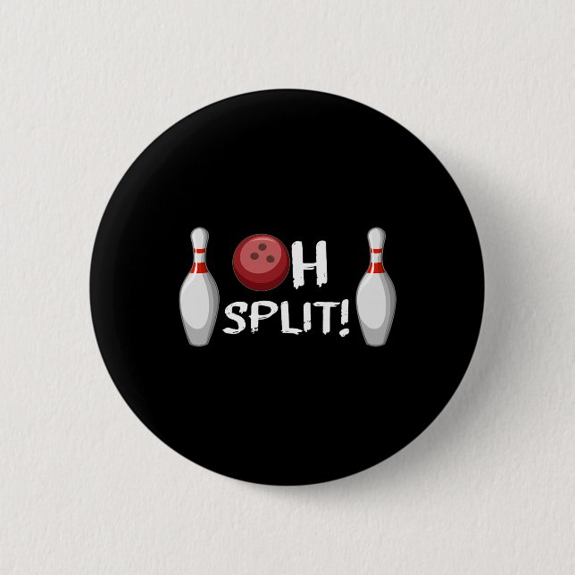 Funny Bowling Ten Button Laughting Bowler Oh Split (Vorderseite)