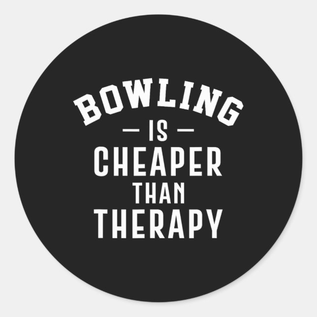 Funny Bowling Therapy - Bowling Gift Runder Aufkleber (Vorderseite)